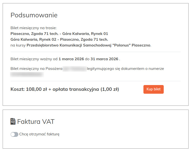 Podsumowanie transakcji