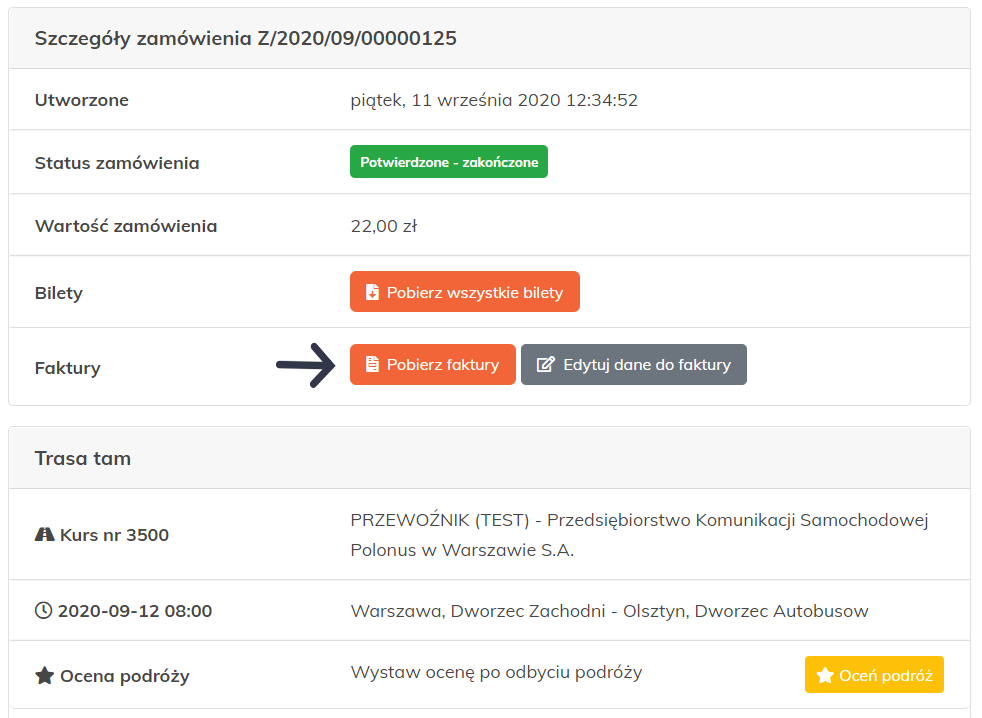 Gdzie znaleźć fakturę od Dworca Online kupując będąc zarejestrowanym
