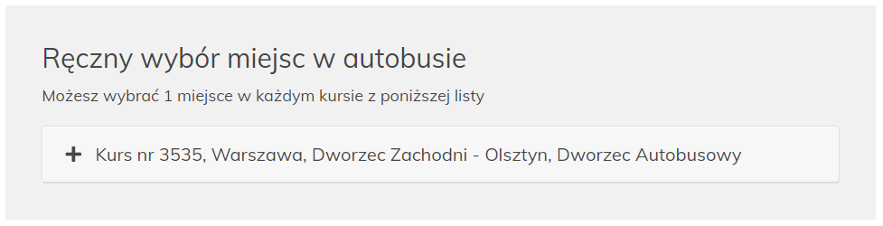 wybór miejsc w autobusie
