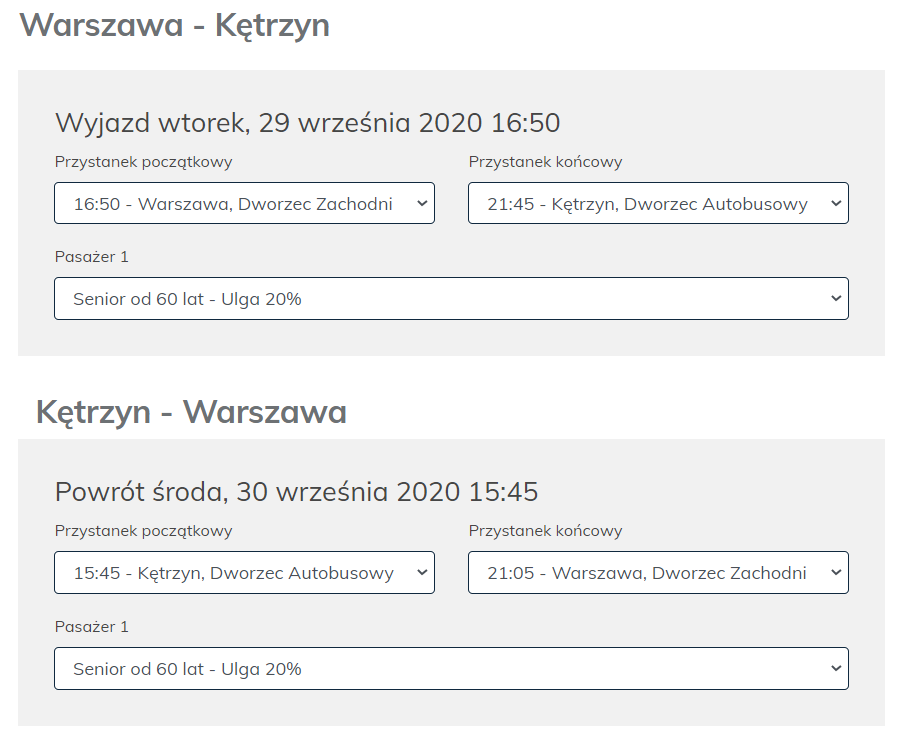 Wybór ulg handlowych oraz promocji do każdego biletu autobusowego