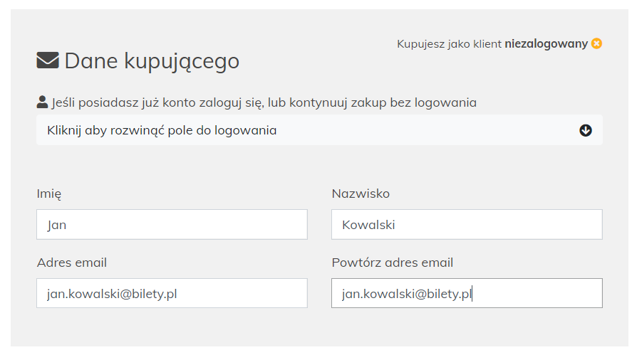 forma dostarczenia biletów